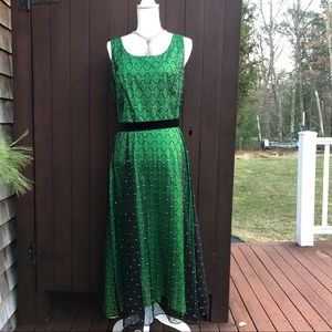 Coldwater Creek Green Flocked Gown.